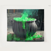 Bubbling Witch's Cauldron Halloween Foto Achtergro Wandkleed (Voorkant (horizontaal))