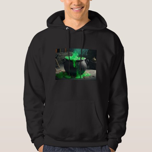 Bubbling Witch's Cauldron Halloween Hoodie (Voorkant)