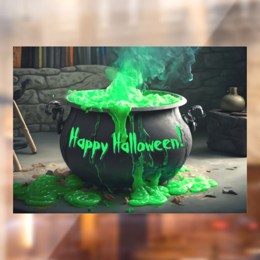Bubbling Witch's Cauldron Halloween Raamsticker (Vel 2)