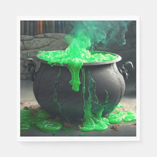Bubbling Witch's Cauldron Halloween Servet (Voorkant)