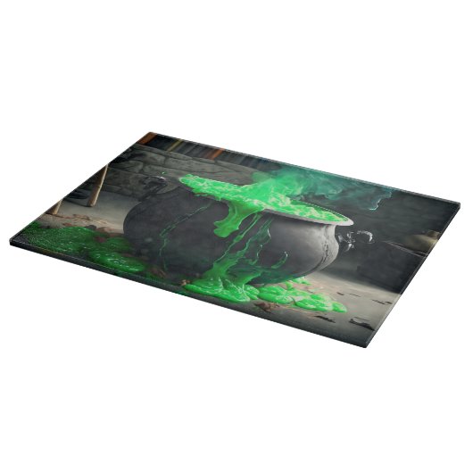 Bubbling Witch's Cauldron Halloween Snijplank (Hoek)