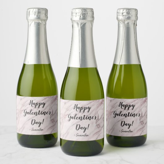 "Bubbly affectie" gepersonaliseerde mini sprankele Sparkling Wijnetiket (Flessen)