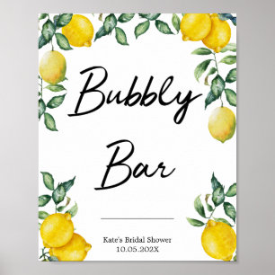 Bubbly Bar citroenen bord gepersonaliseerd Poster