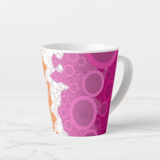 Bubbly Bohemian Groovy Abstract Lesbisch Pride Fla Latte Mok (Rechterhoek)