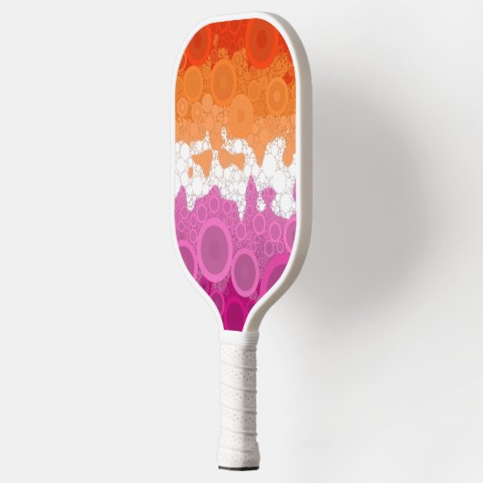 Bubbly Bohemian Groovy Abstract Lesbisch Pride Fla Pickleball Paddle (Links)