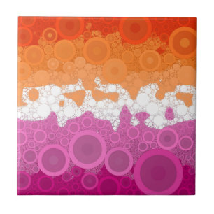 Bubbly Bohemian Groovy Abstract Lesbisch Pride Fla Tegeltje