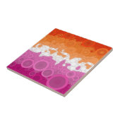 Bubbly Bohemian Groovy Abstract Lesbisch Pride Fla Tegeltje (Zijkant)