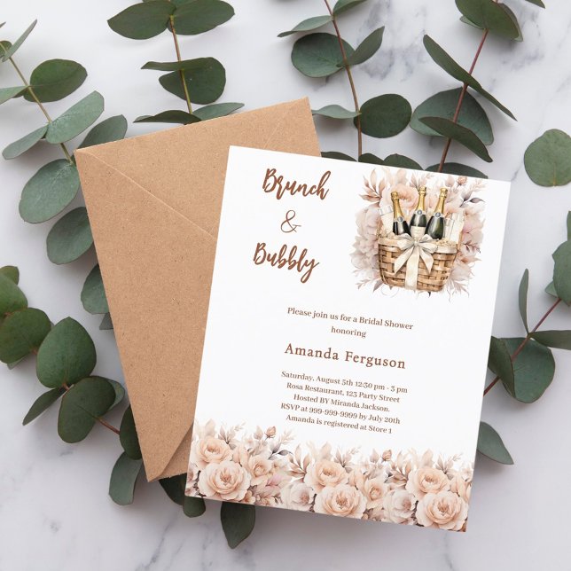Bubbly brunch beige Bruids Douche uitnodiging (Creator heeft geüpload)