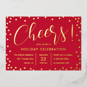 Bubbly Cheer Foil Fête Invitation
