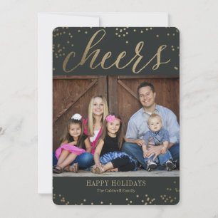 Bubbly Cheers BEWERKBARE KLEUR Vakantie Foto Kaart
