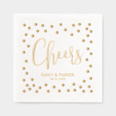 Bubbly Cheval Mariage Fête Foil Napkins (Recto)