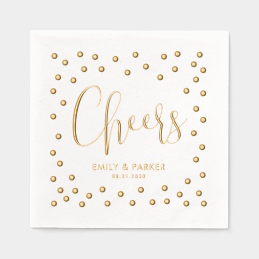 Bubbly Cheval Mariage Fête Foil Napkins (Recto)