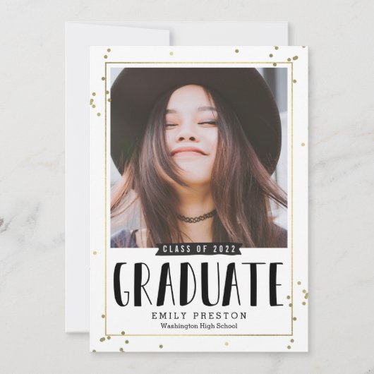 Bubbly Chic EDITABLE COULEUR Graduation Invitation (Devant)