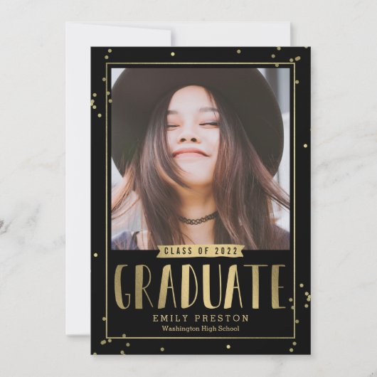 Bubbly Chic EDITABLE COULEUR Graduation Invitation (Devant)