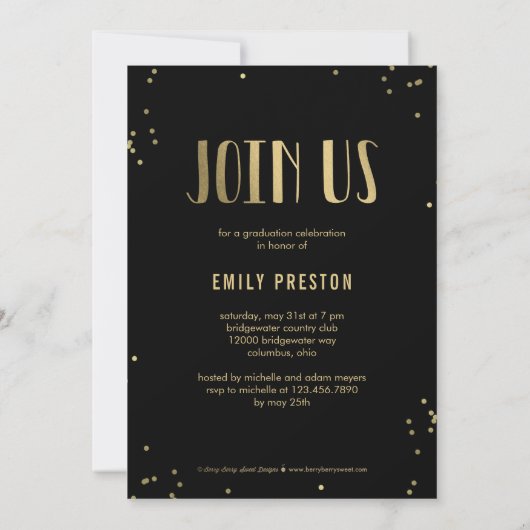 Bubbly Chic EDITABLE COULEUR Graduation Invitation (Dos)