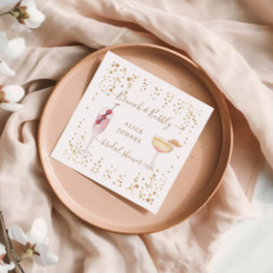 Bubbly Cocktails Gold Glitter Bridal Brunch Servet