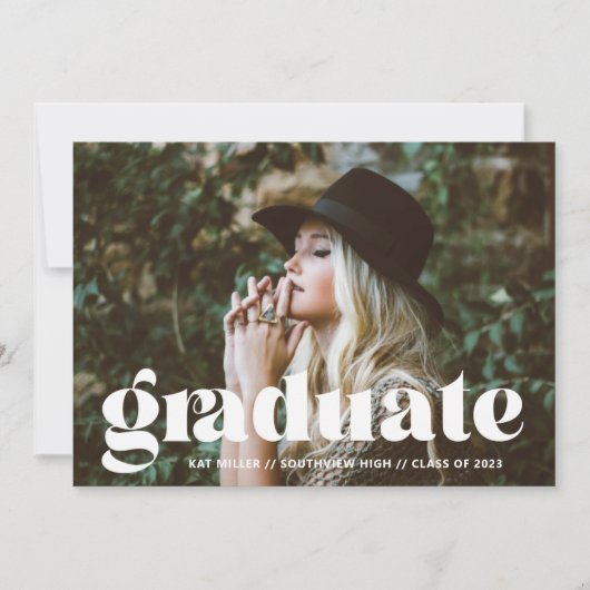 Bubbly Faire-part de graduation tendance (Devant)