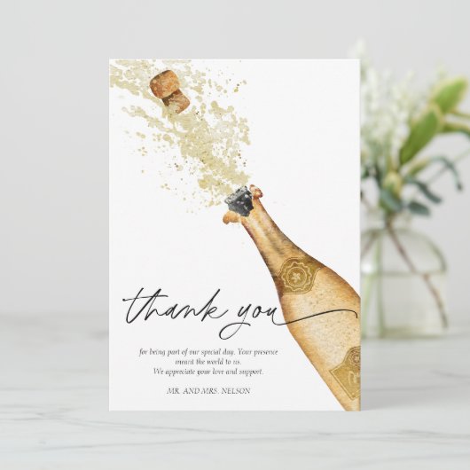 Bubbly Koppels Verloving Dank u kaart (Staand voorkant)