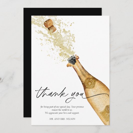 Bubbly Koppels Verloving Dank u kaart (Voorkant / Achterkant)