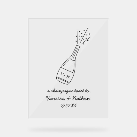 Bubbly Popping Champagne Bouteille Mariage Whimsic (Recto)