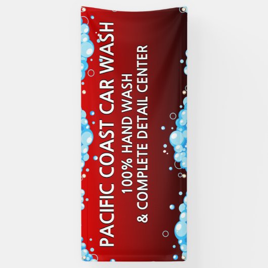 Bubbly Red Car Wash Business aanpassen Spandoek (Verticaal)