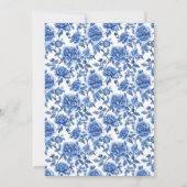 Bubbly Something Blue Chinoiserie Vrijgezellenfees Kaart (Achterkant)