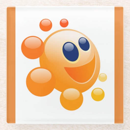 BUBBLY SUN GLAZEN ONDERZETTER (Voorkant)