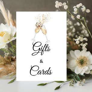 Bubbly wijnglazen Vrijgezellenfeest cadeau & Kaart Reclamebord Met Voetstuk