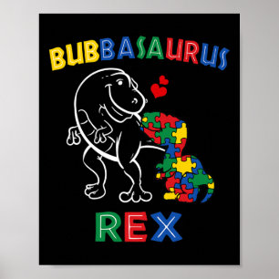Bubbysaurus Autisme Bewustzijn Broer Dinosaurus Si Poster