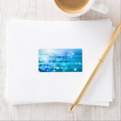 Bubels en sterren in blauw kerstlabel etiket (Insitu)