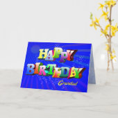 Bubly carte d'anniversaire pour grand-père (Fleur jaune)