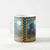 BUBO EN PYEWACKET BLACK CAT HALLOEEN MOK Stippen (Voorkant links)