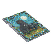 BUBO- EN PYEWACKET BLACK-CATS, HALLOWEEN FOLK ART NOTITIEBOEK (Rechterzijde)
