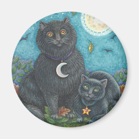 BUBO EN PYEWACKET, ZWARTE CATEGORIE MAGNET Rond Magneet (Voorkant)