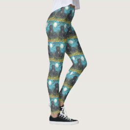 BUBO & PYEWACKET BLACK CAT HALLOIN LEGGINGS