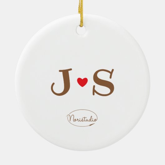 Bubu and Moonch, Scooter, Couple Initial Keramisch Ornament (Achterkant)