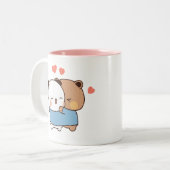 bubu en dudu Melk en Mocha Beren Kawaii paar Tweekleurige Koffiemok (Voorkant links)