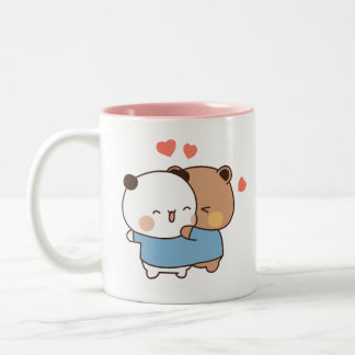 bubu en dudu Melk en Mocha Beren Kawaii paar Tweekleurige Koffiemok