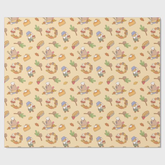 Bubu the Guinea Pig, Herfst and Pie Pattern Cadeaupapier (Vlak)