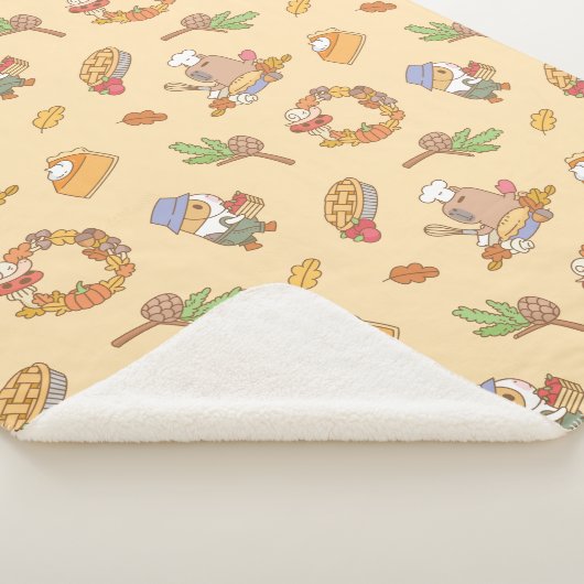 Bubu the Guinea Pig, Herfst and Pie Pattern Sherpa Deken (3/4)
