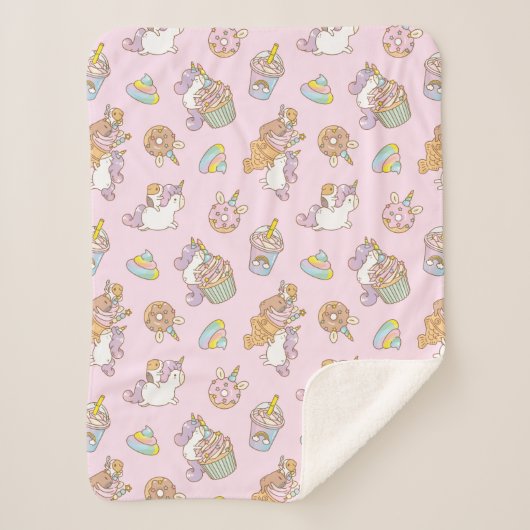 Bubu the Guinee-varken, Unicorn Party Pattern Sherpa Deken (Voorkant)