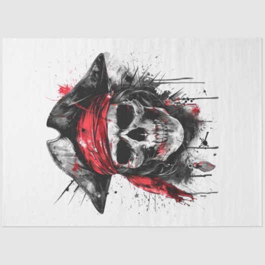 Buccaneer Pirate Red Bandana Decoupage Tissuepapier (Voorkant)