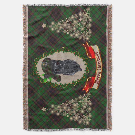 Buchan Scottie Dog Kerstmis Deken (Voorkant Verticaal)