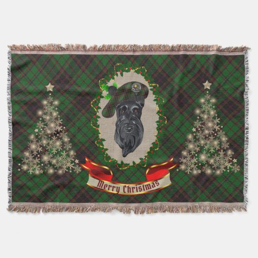 Buchan Scottie Dog Kerstmis Deken (Voorkant)