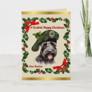 Buchan Scottie-hond Persoonlijke Kerstmis Kaart