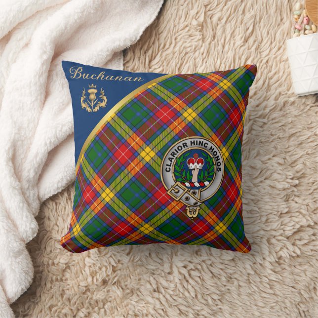 Buchanan Clan Badge & Tartan Sierkussen (Deken)