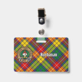 Buchanan Clan Crest boven tartan Badge (Voorzijde met clip)