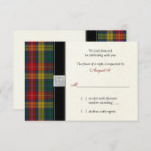 Buchanan Clan Tartan Huwelijksreactie RSVP Kaart (Voorkant / Achterkant)