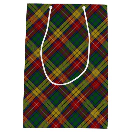 Buchanan Clan Tartan Patroon Medium Cadeauzakje (Achterkant)