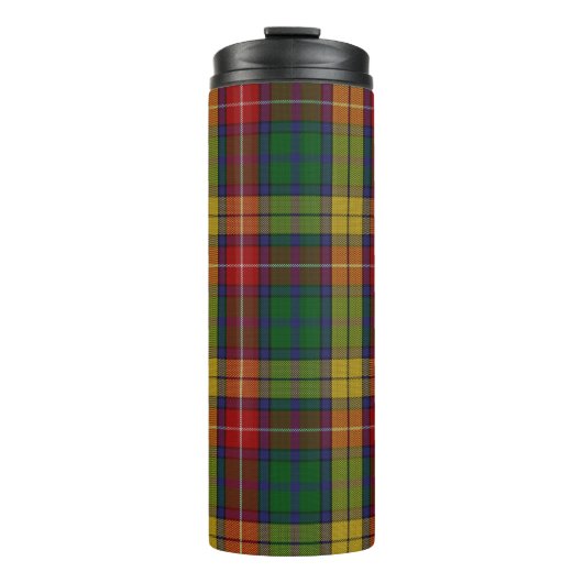 Buchanan Clan Tartan Patroon Thermosbeker (Voorkant)